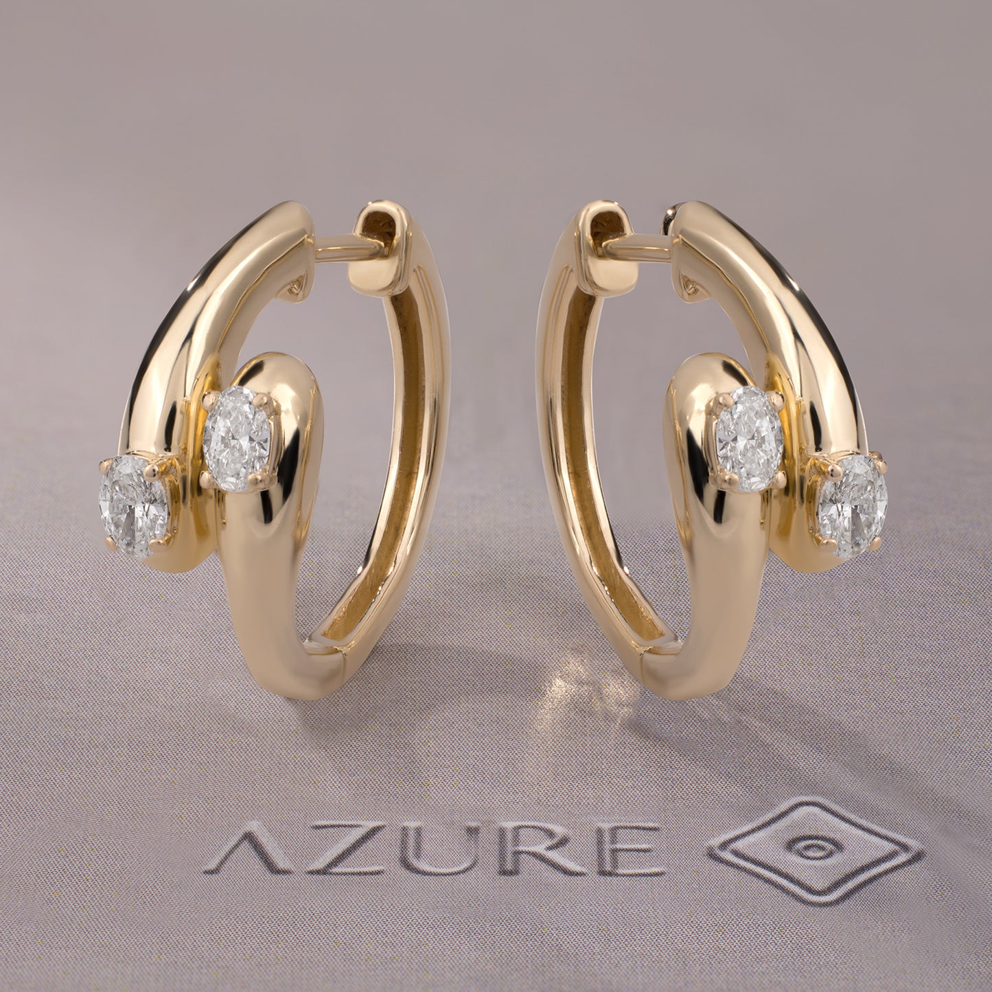 Oval Diamond Earrings