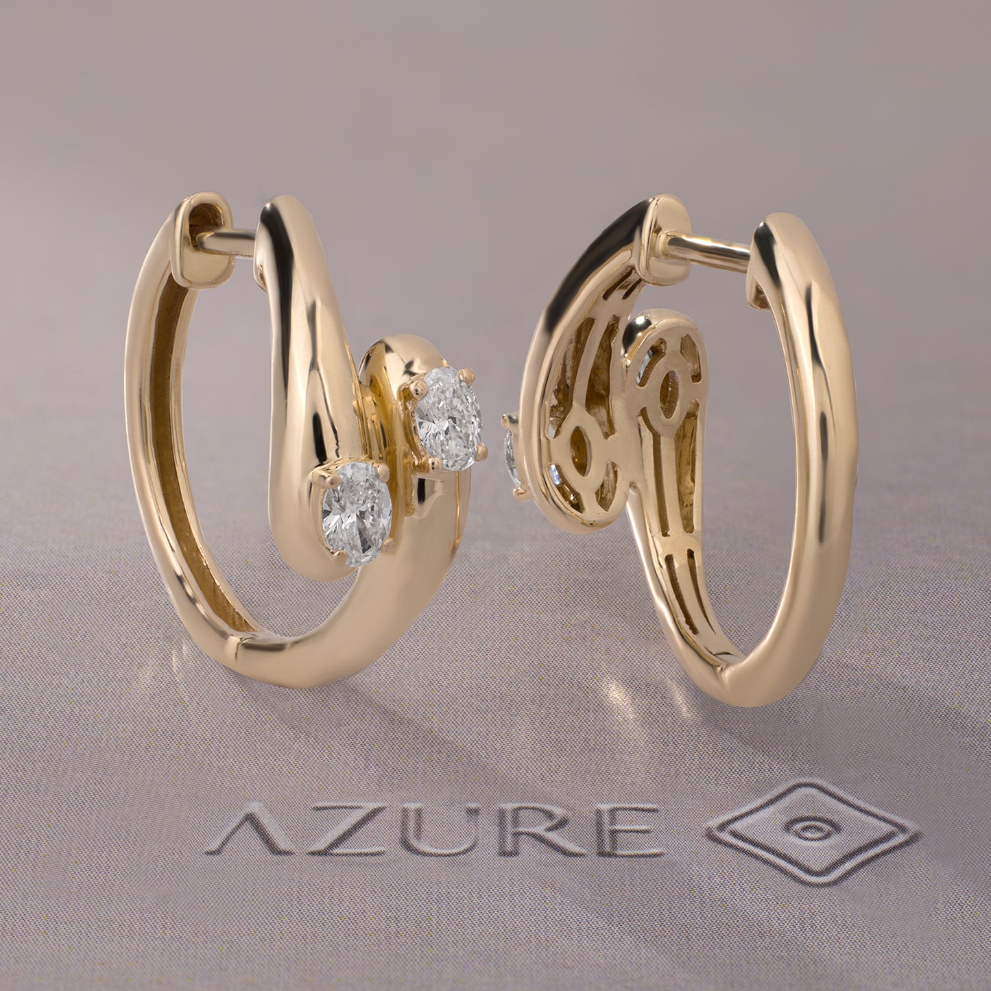 Oval Diamond Earrings