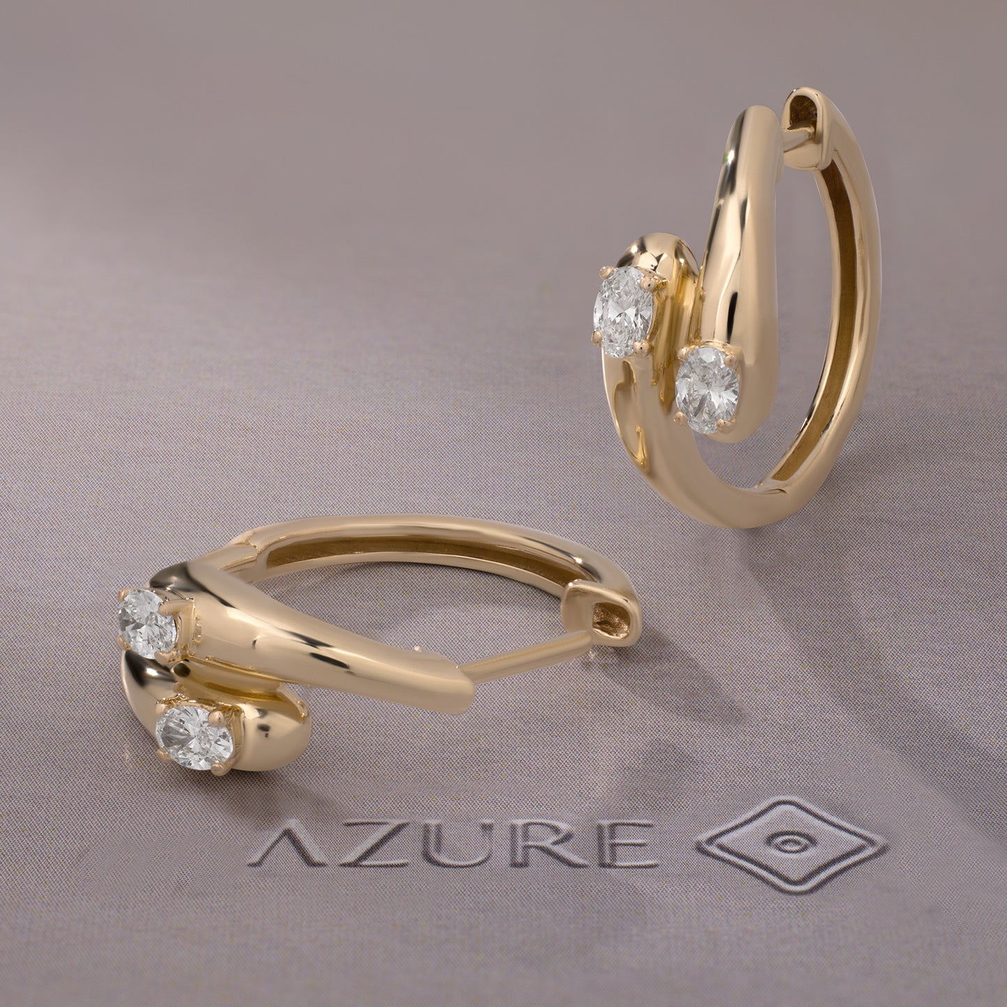 Oval Diamond Earrings