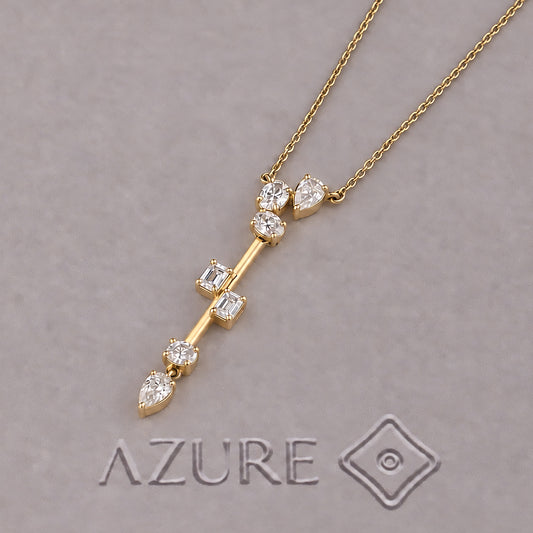 Emerald, Oval And Pear Diamond Pendant