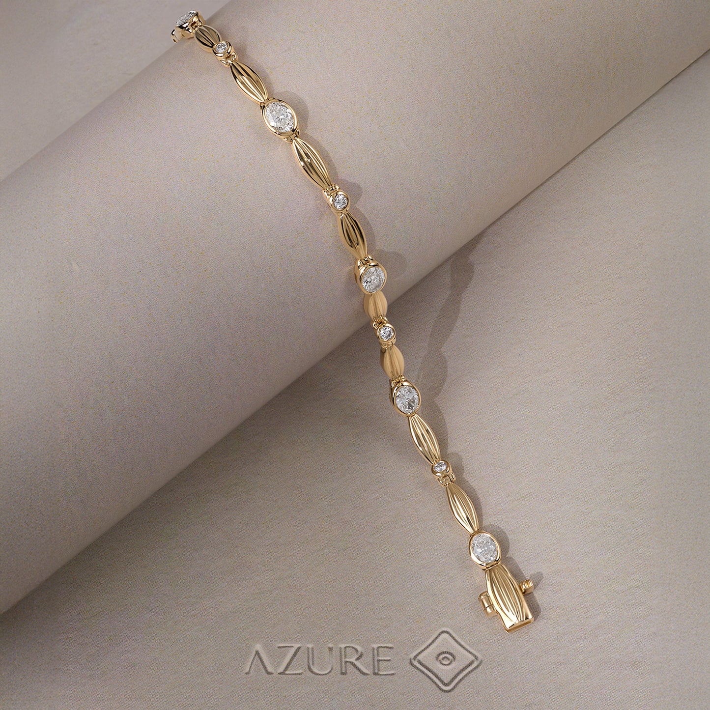 Oval And Round Diamond Bracelet