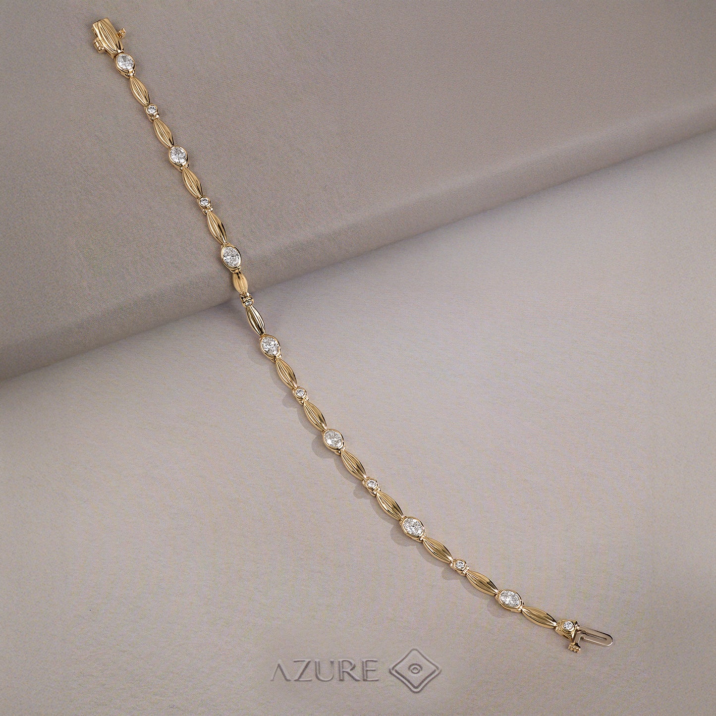 Oval And Round Diamond Bracelet