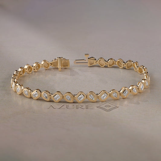 Pear & Emerald Diamond Bracelet