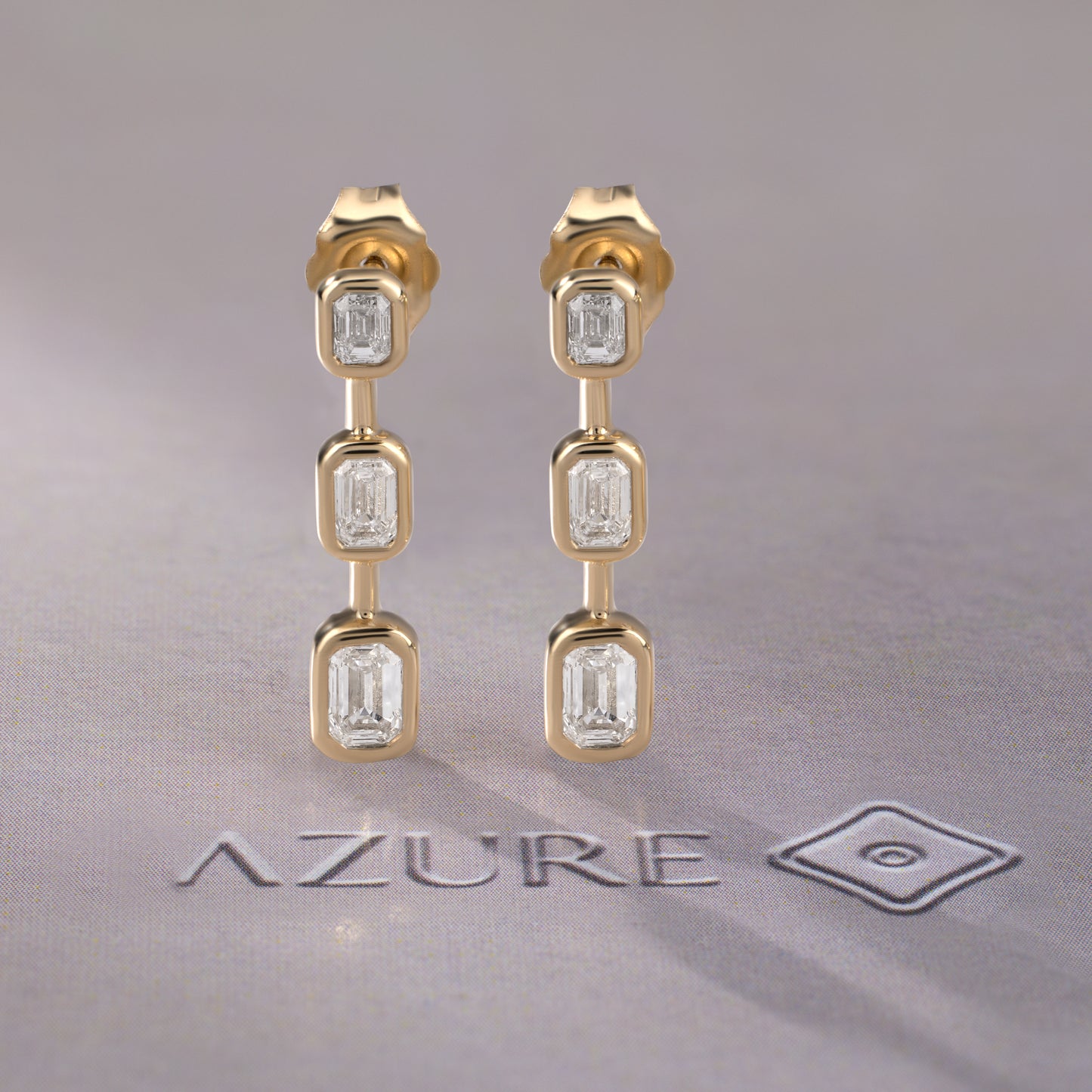 Emerald-Cut Diamond Earrings
