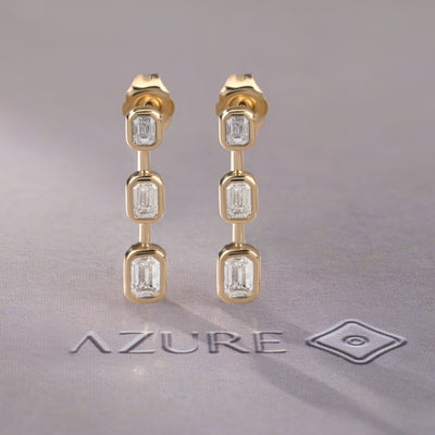 Emerald-Cut Diamond Earrings
