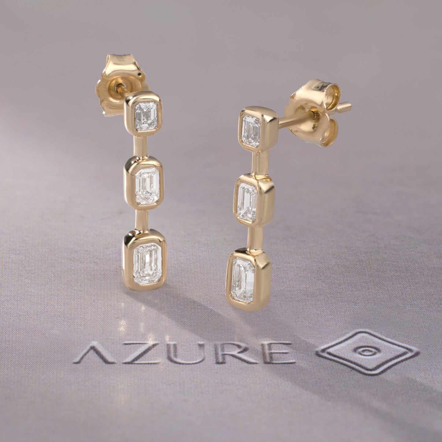 Emerald-Cut Diamond Earrings