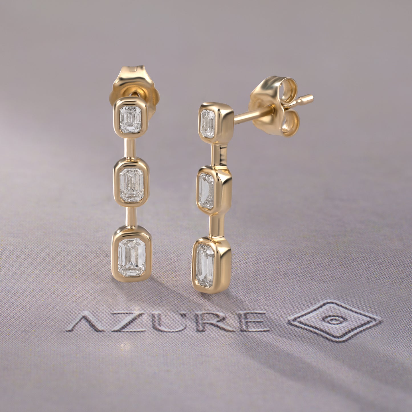 Emerald-Cut Diamond Earrings