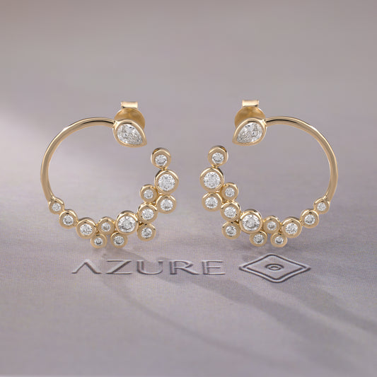Pear & Round Diamond Earrings