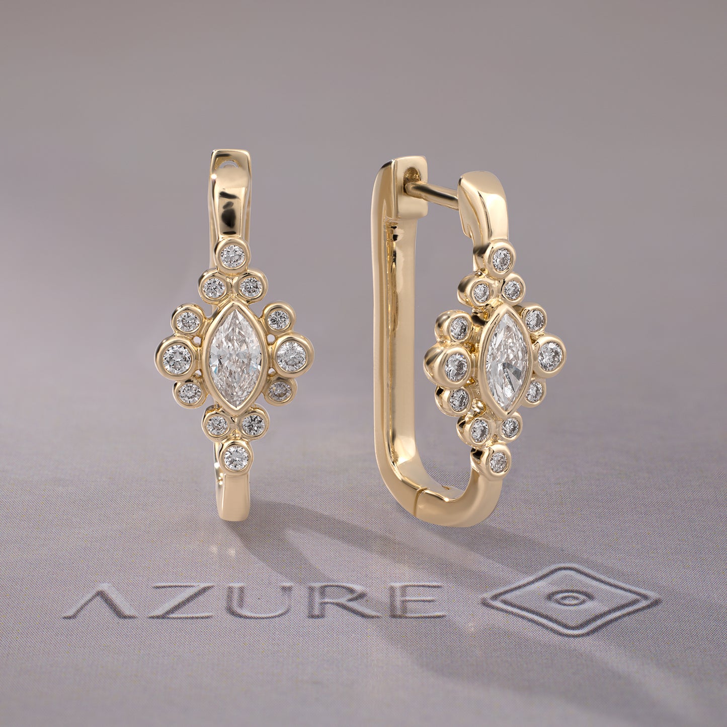 Marquise And Round Diamond Earrings