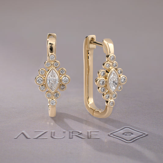Marquise And Round Diamond Earrings
