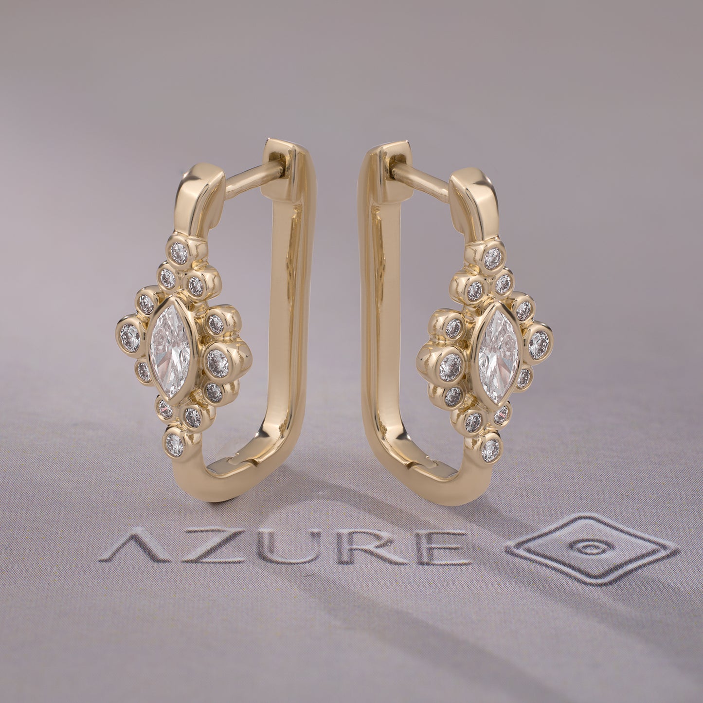 Marquise And Round Diamond Earrings