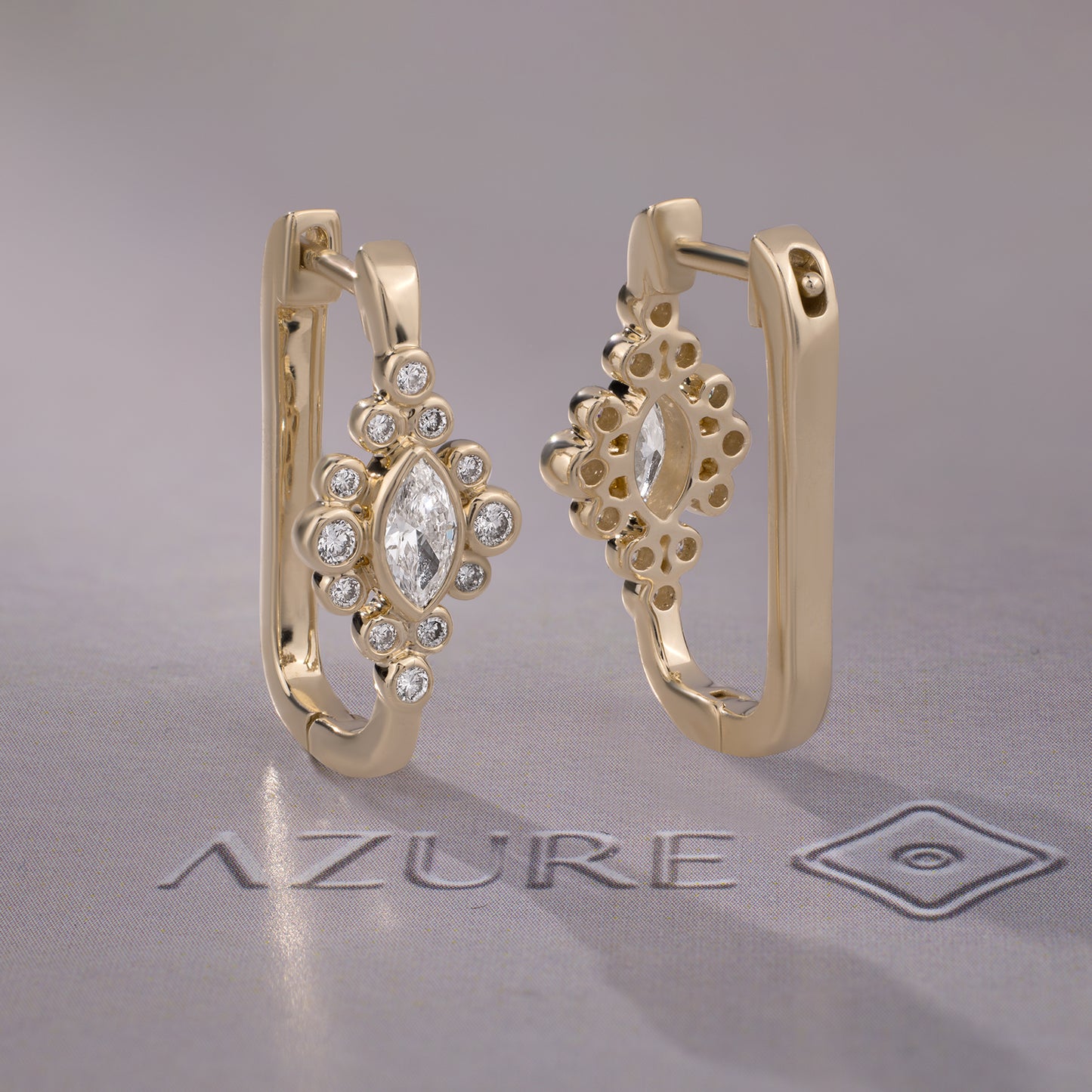 Marquise And Round Diamond Earrings