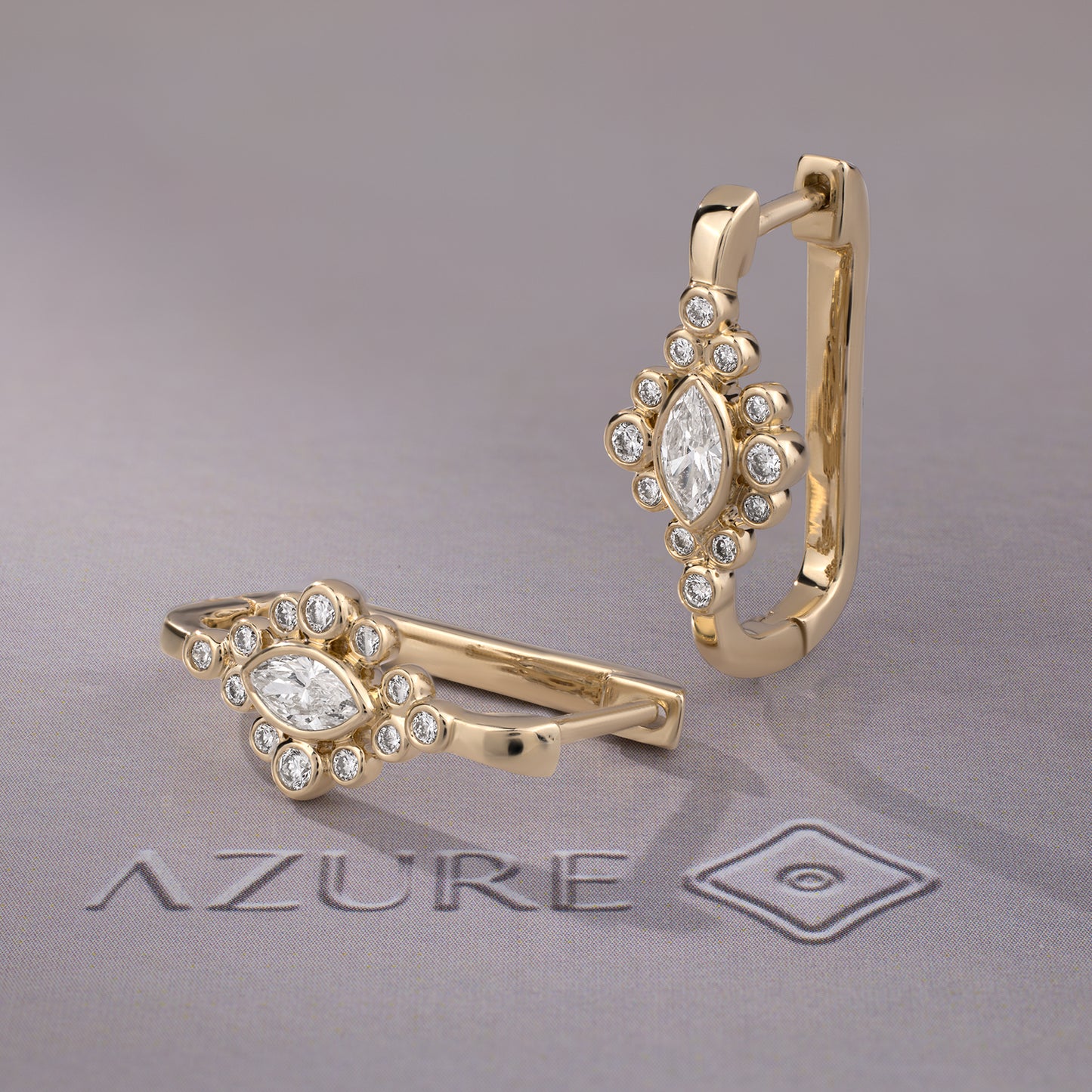 Marquise And Round Diamond Earrings
