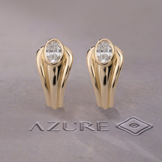 Oval Diamond Earrings
