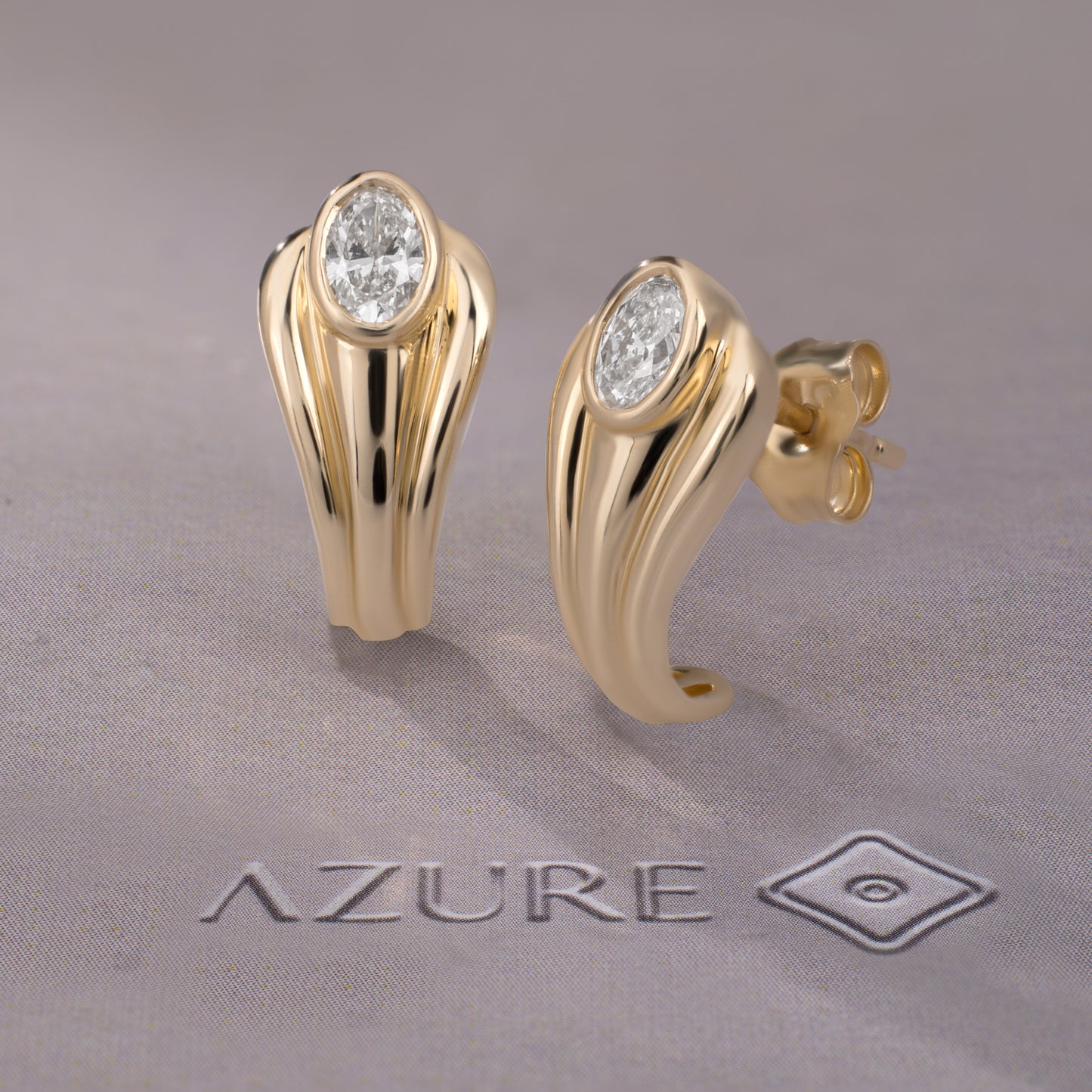 Oval Diamond Earrings