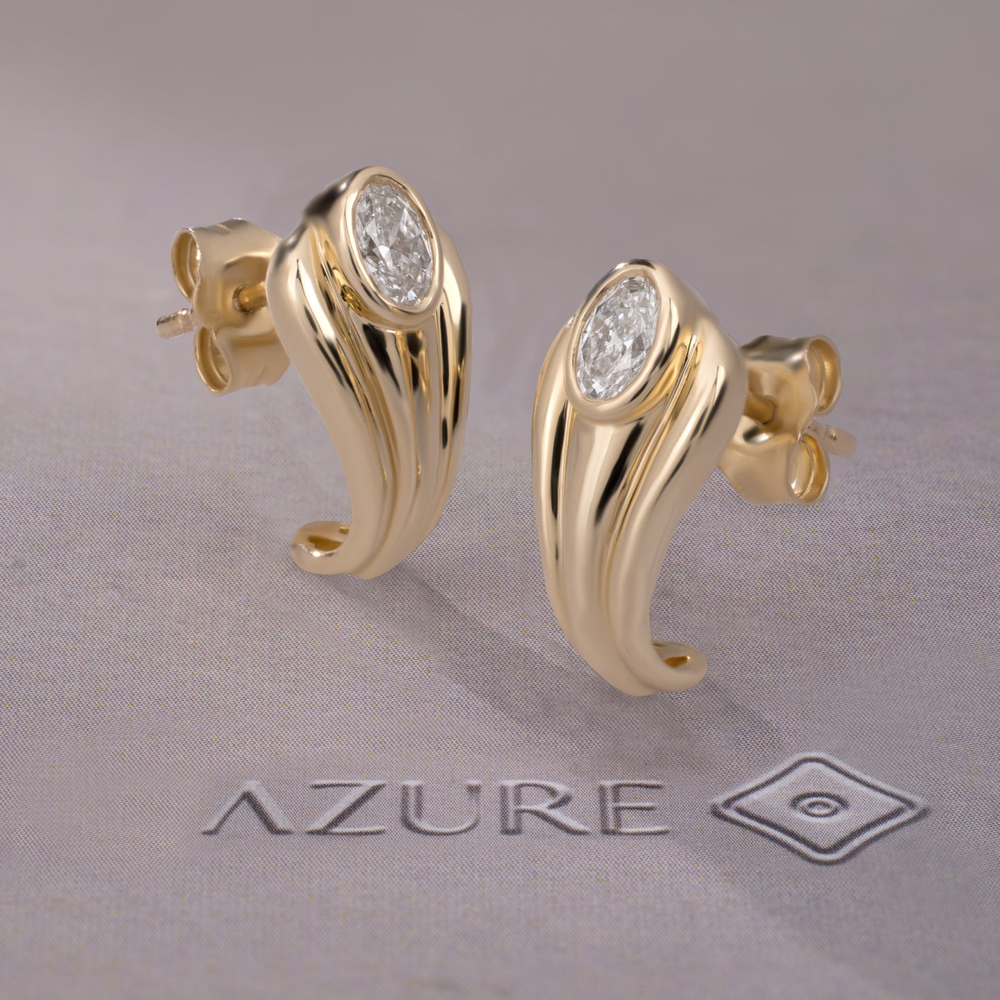 Oval Diamond Earrings