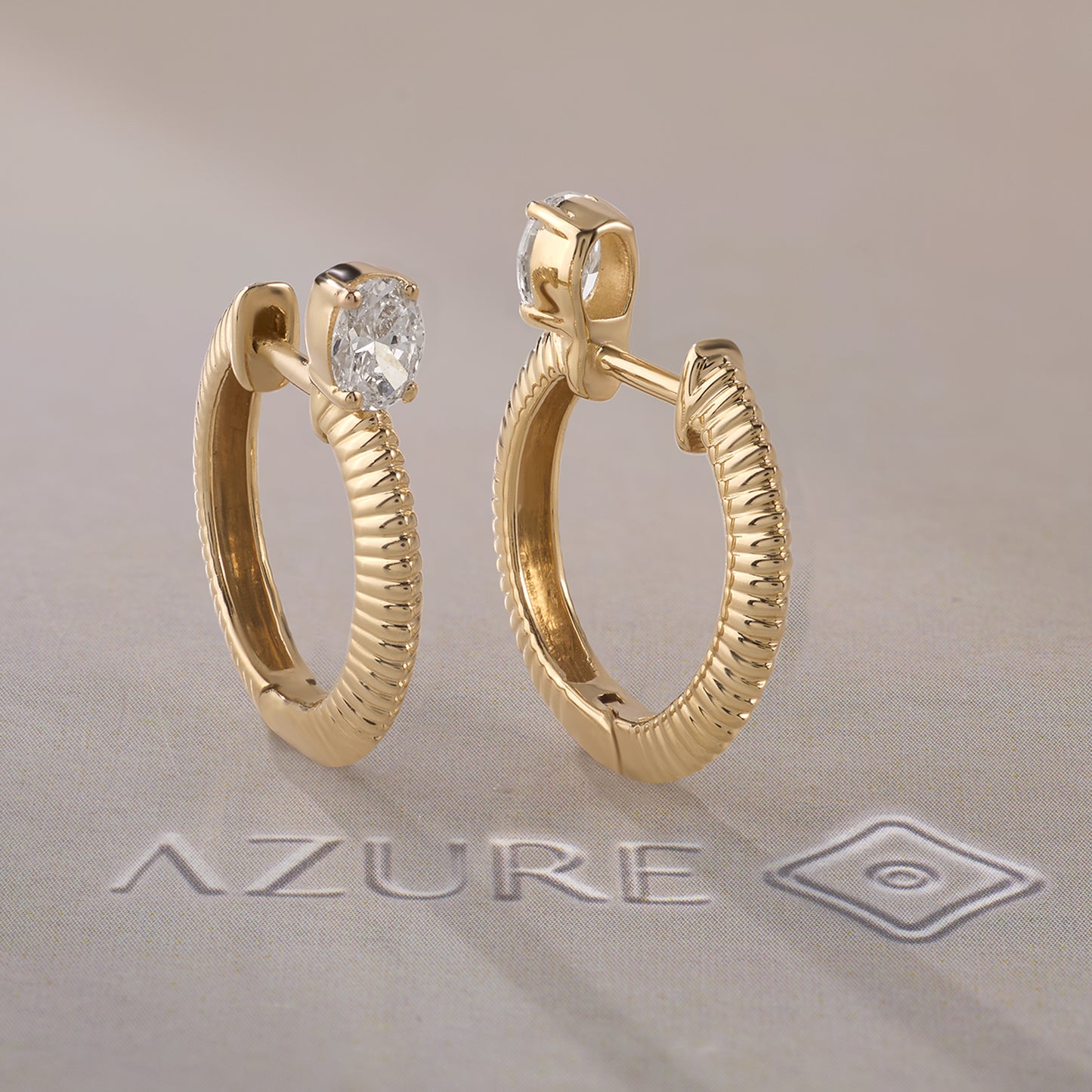 Oval Diamond Earrings