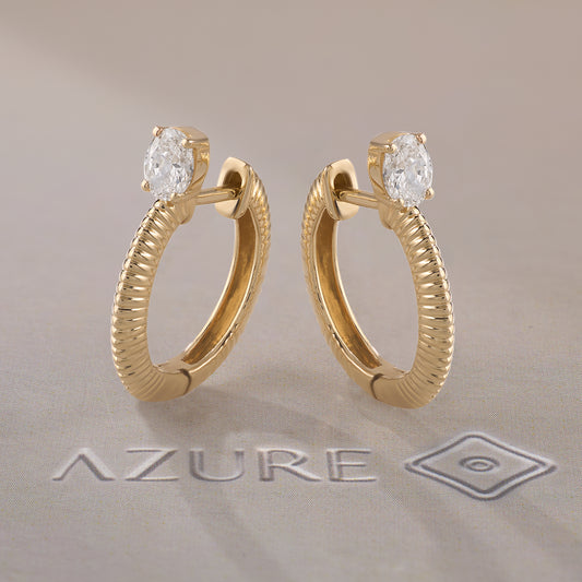 Oval Diamond Earrings