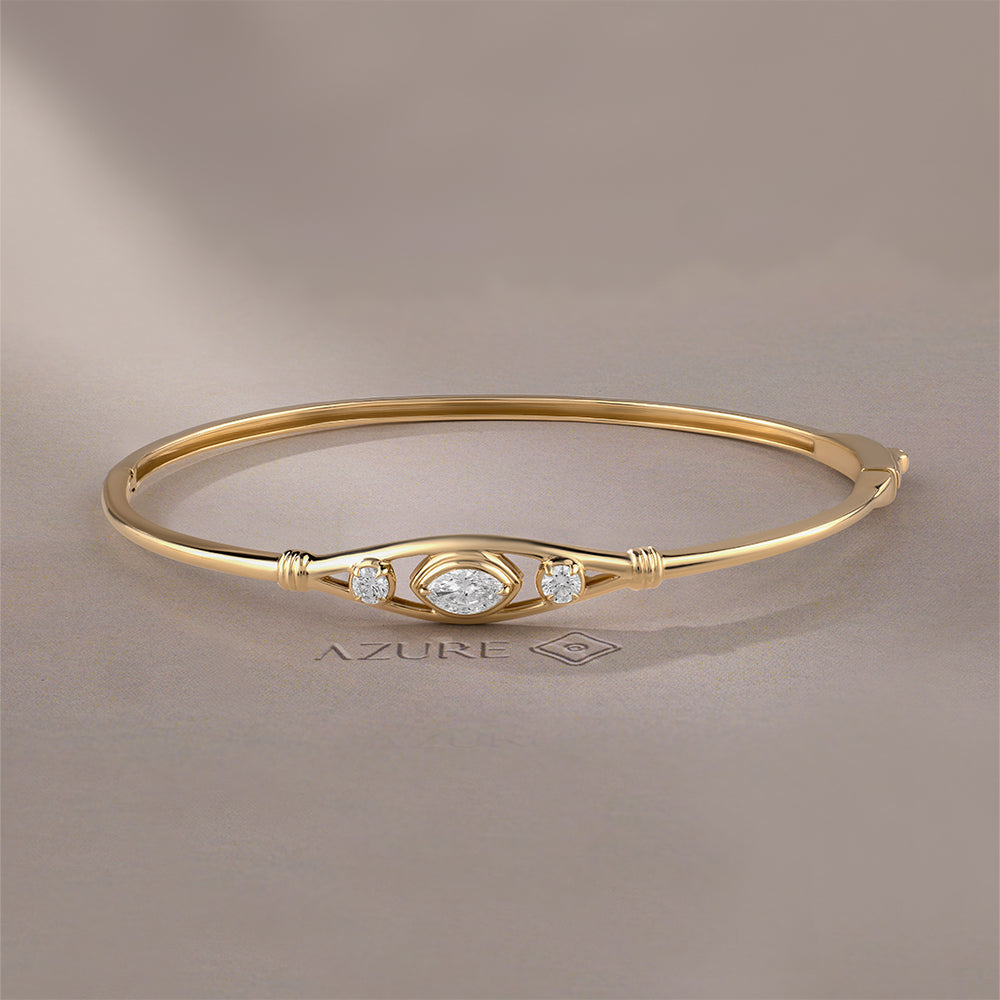 Marquise And Round Diamond Bangle