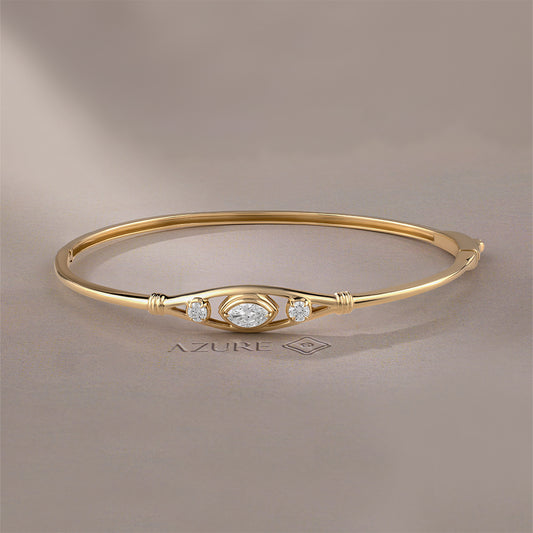 Marquise And Round Diamond Bangle