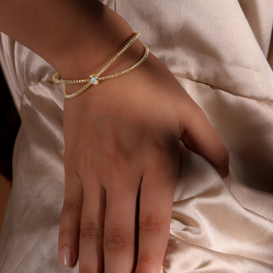 Beaded Oval Diamond Bangle