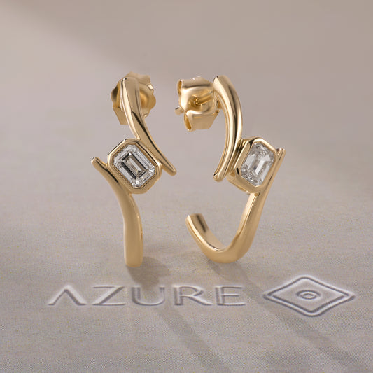 Emerald-Cut Diamond Earrings