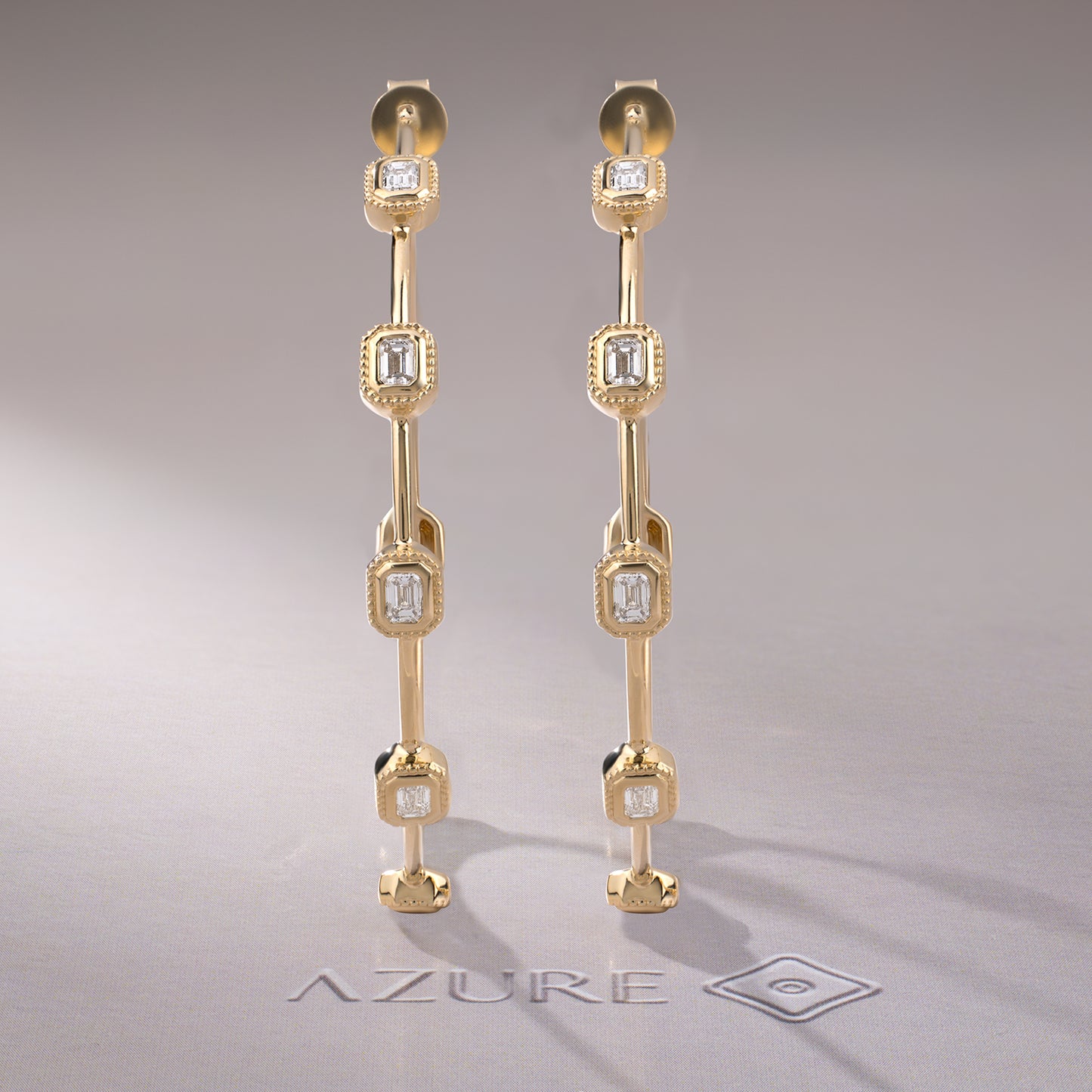 Emerald-Cut Diamond Earrings