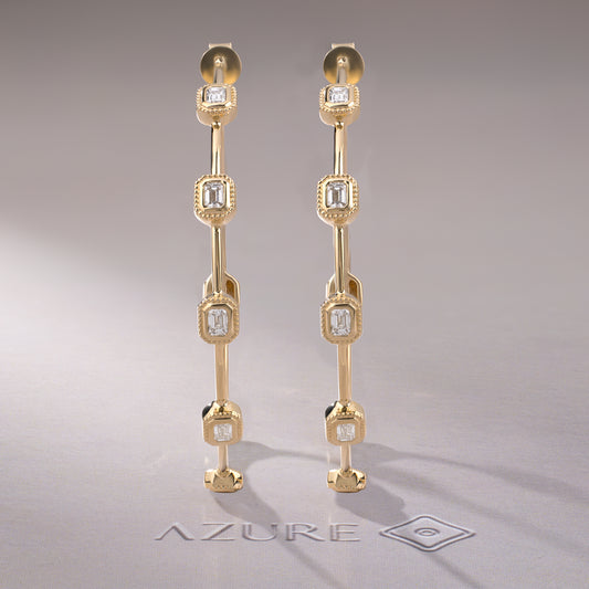 Emerald-Cut Diamond Earrings