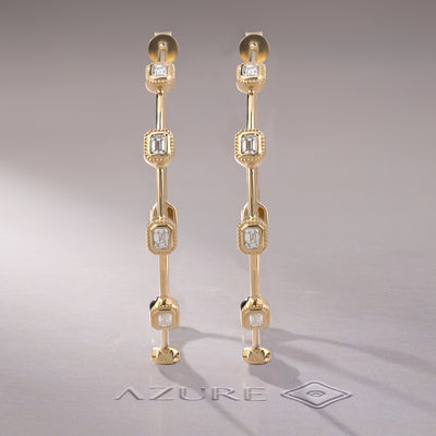 Emerald-Cut Diamond Earrings