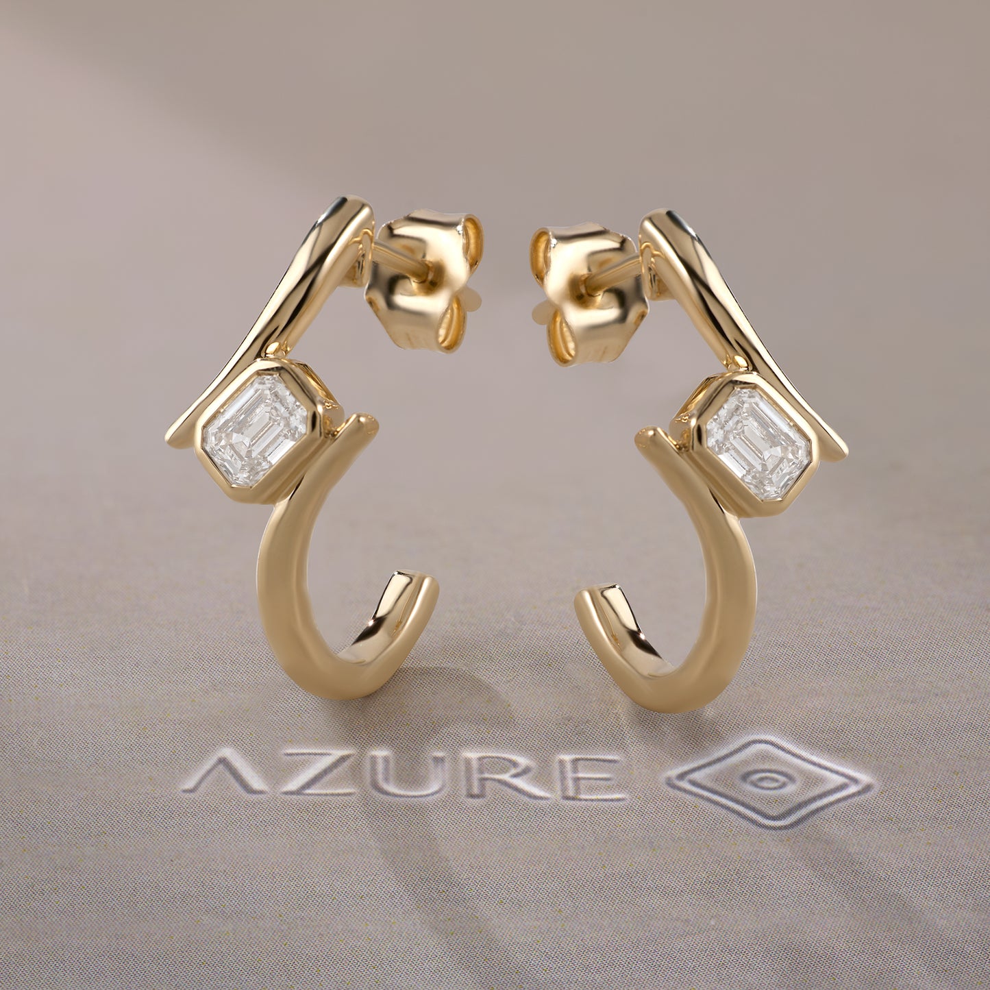 Emerald-Cut Diamond Earrings