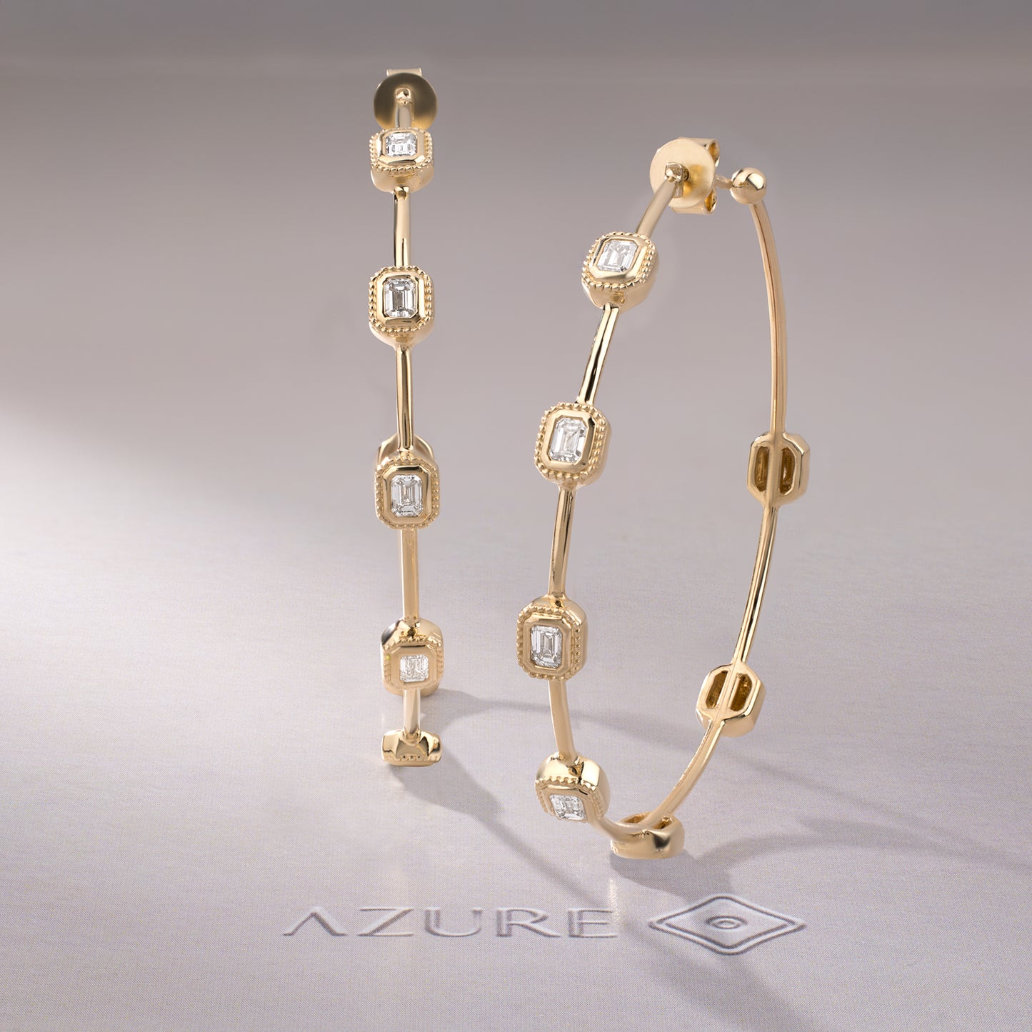 Emerald-Cut Diamond Earrings