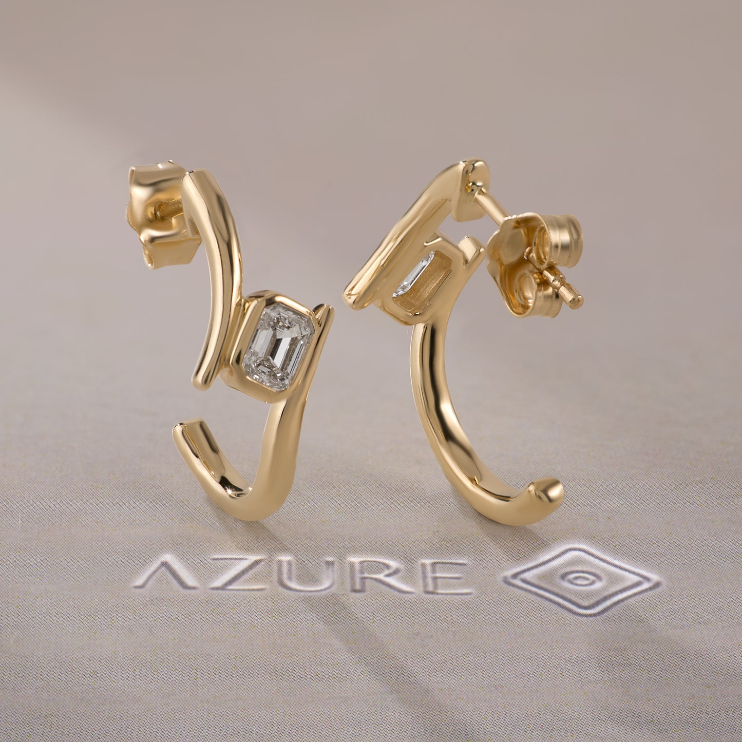 Emerald-Cut Diamond Earrings