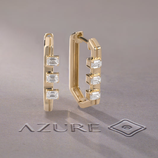 Emerald-Cut Diamond Earrings