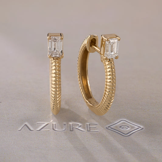 Emerald-Cut Diamond Earrings