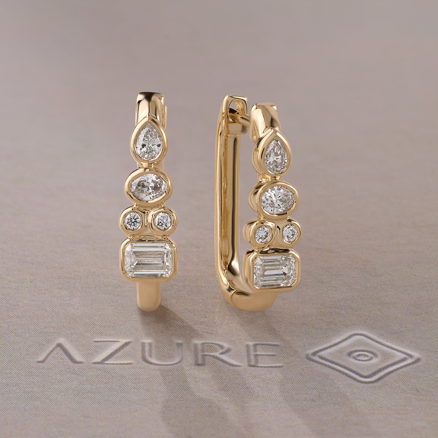 Emerald-Cut, Oval, Pear, And Round Diamond Earrings