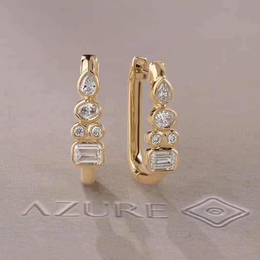 Emerald-Cut, Oval, Pear, And Round Diamond Earrings