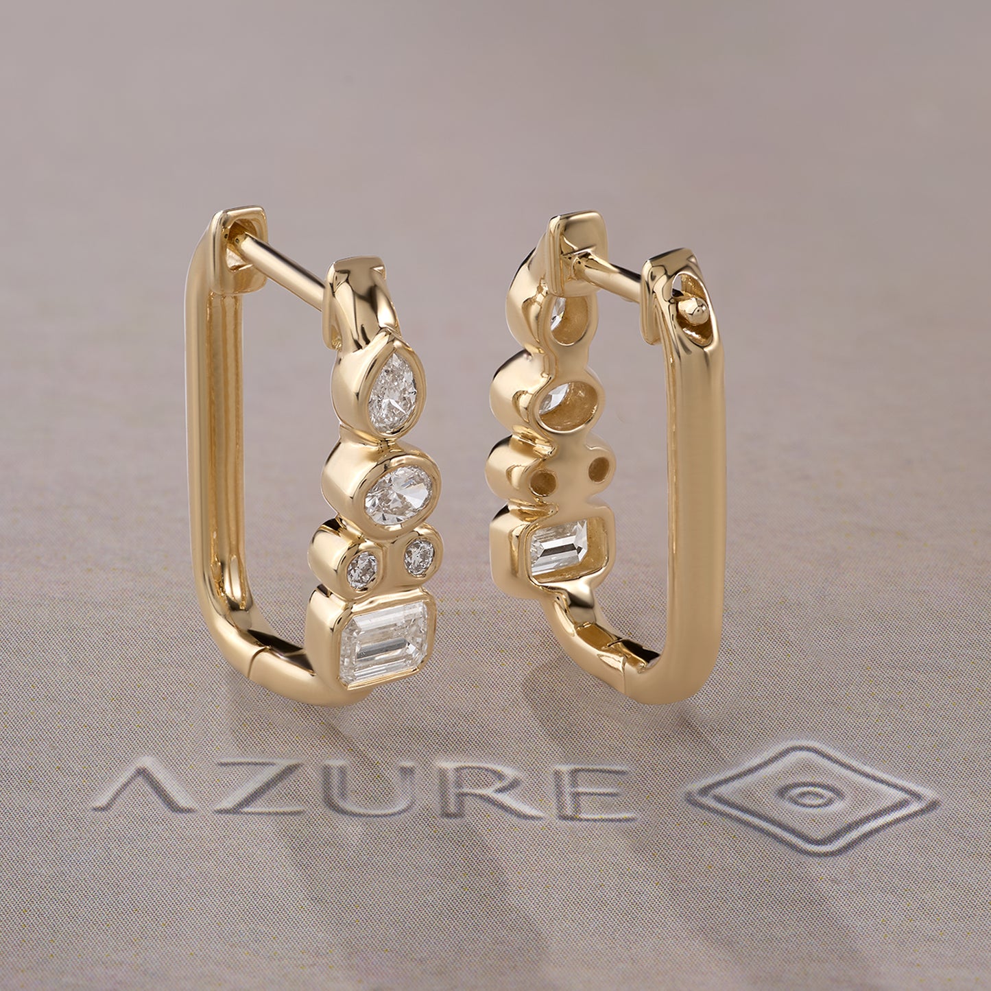 Emerald-Cut, Oval, Pear, And Round Diamond Earrings