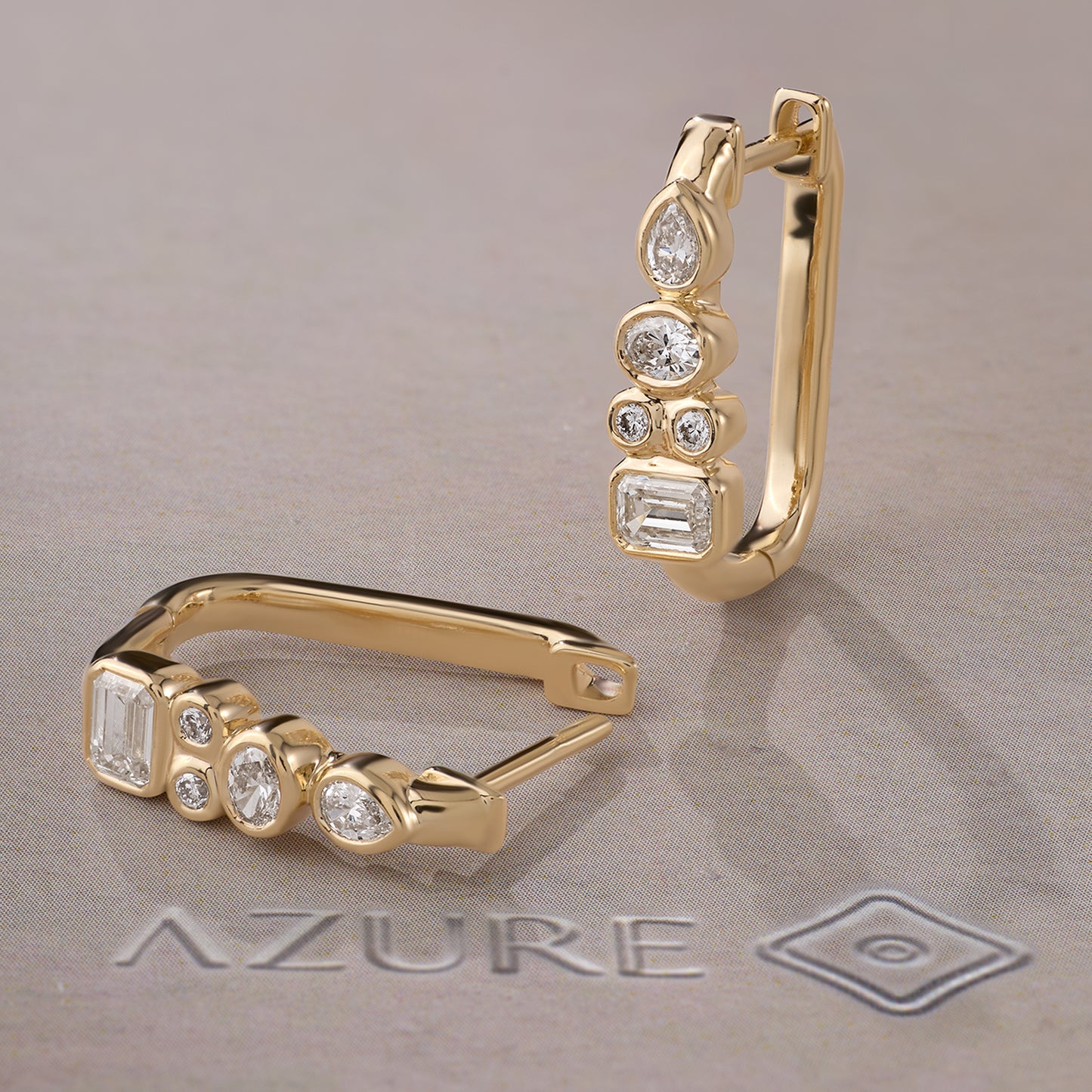 Emerald-Cut, Oval, Pear, And Round Diamond Earrings