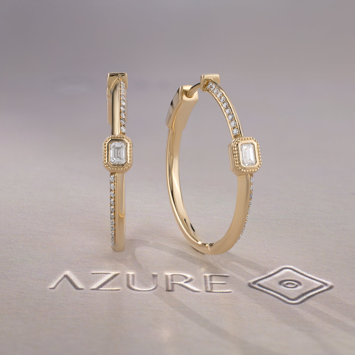 Emerald-Cut And Round Diamond Earrings