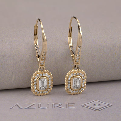 Emerald-cut And Round Diamond Earrings
