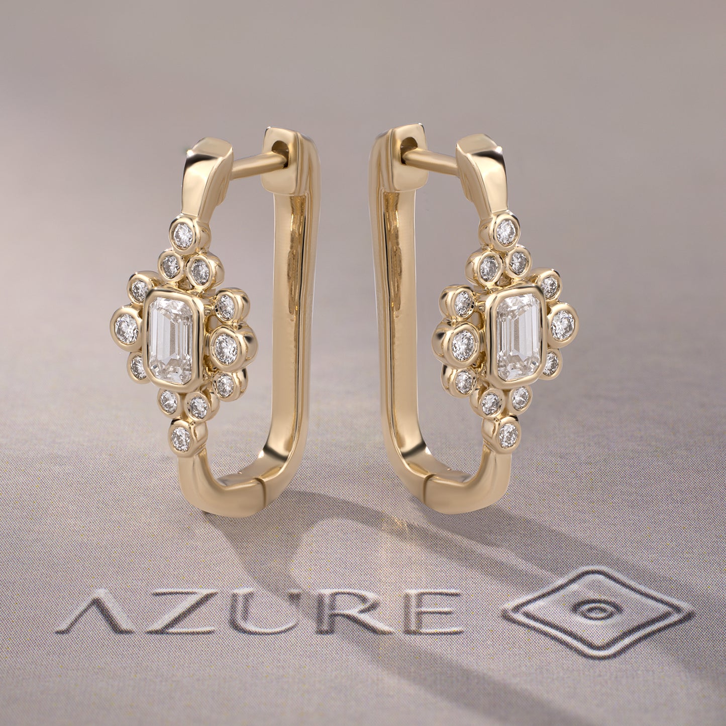 Emerald-Cut And Round Diamond Earrings