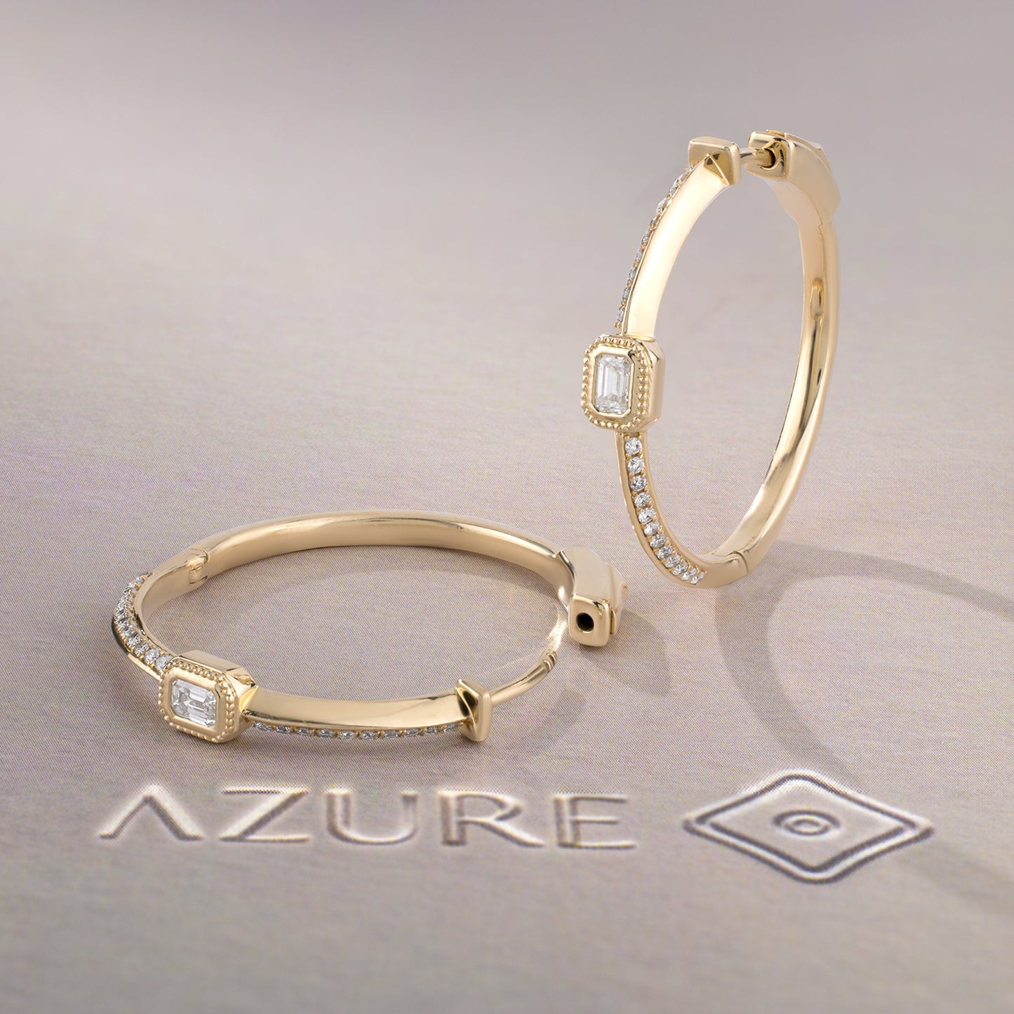 Emerald-Cut And Round Diamond Earrings