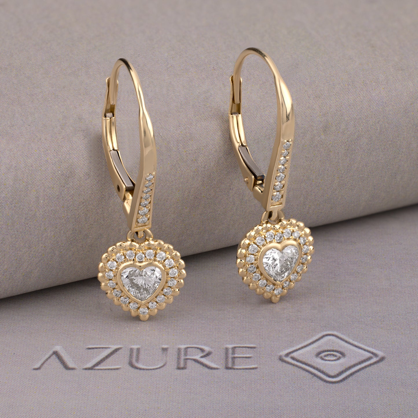 Heart And Round Diamond Earrings