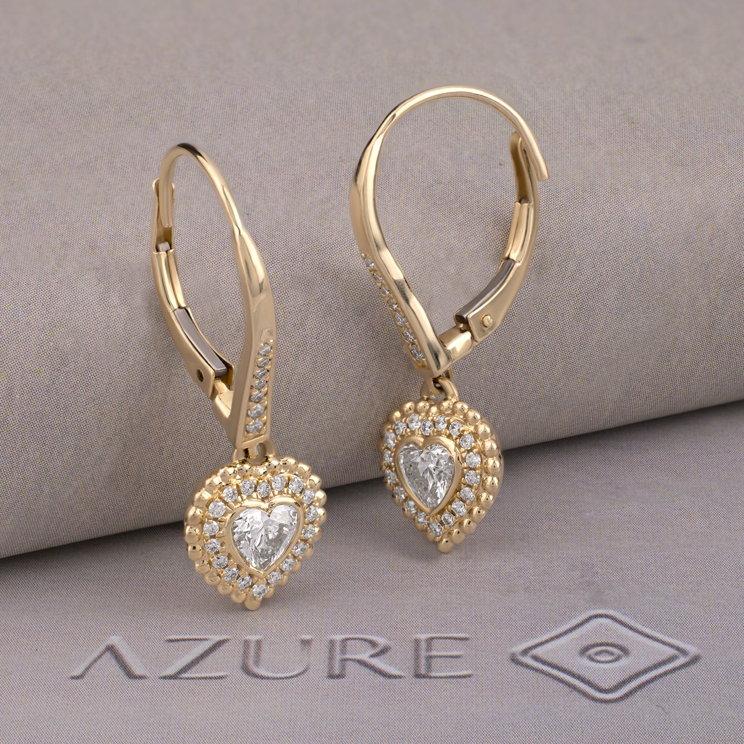 Heart And Round Diamond Earrings