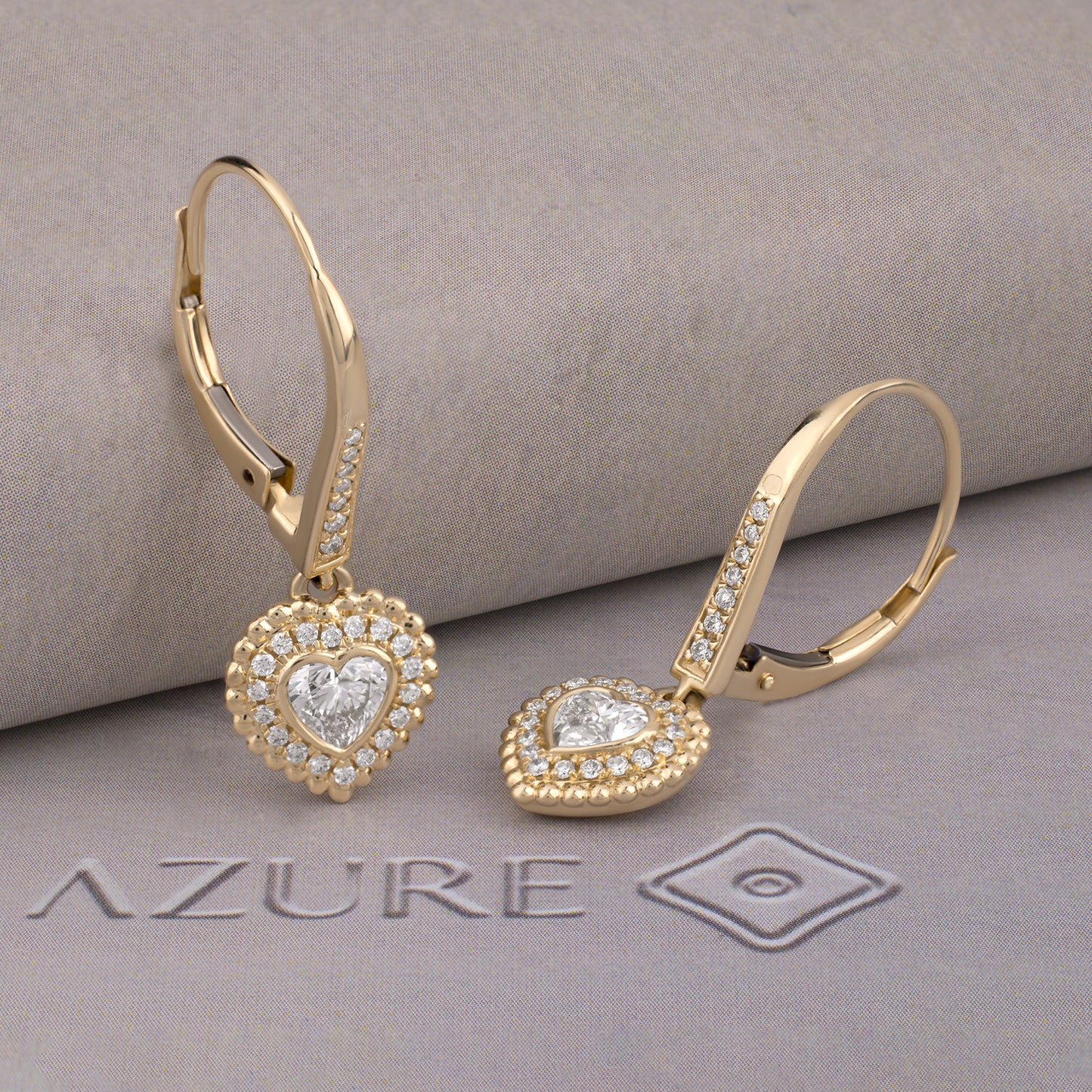 Heart And Round Diamond Earrings