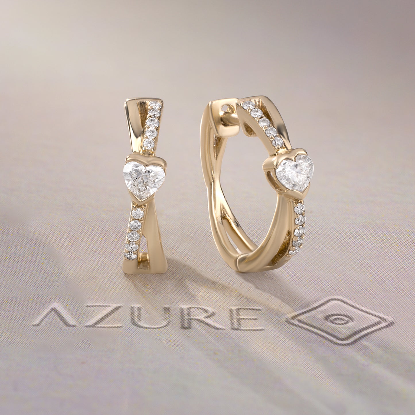 Heart And Round Diamond Earrings