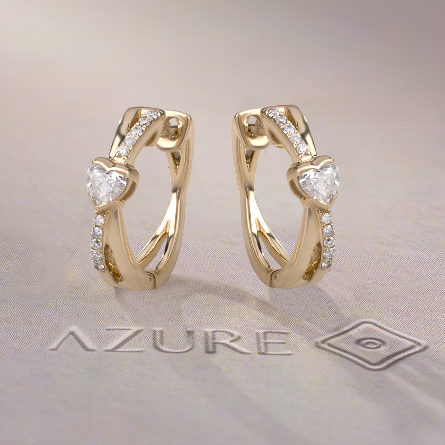 Heart And Round Diamond Earrings