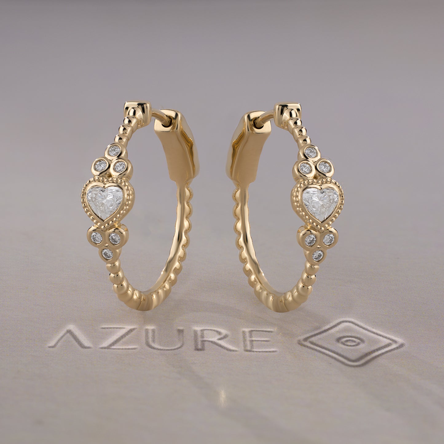 Heart & Round Diamond Earrings