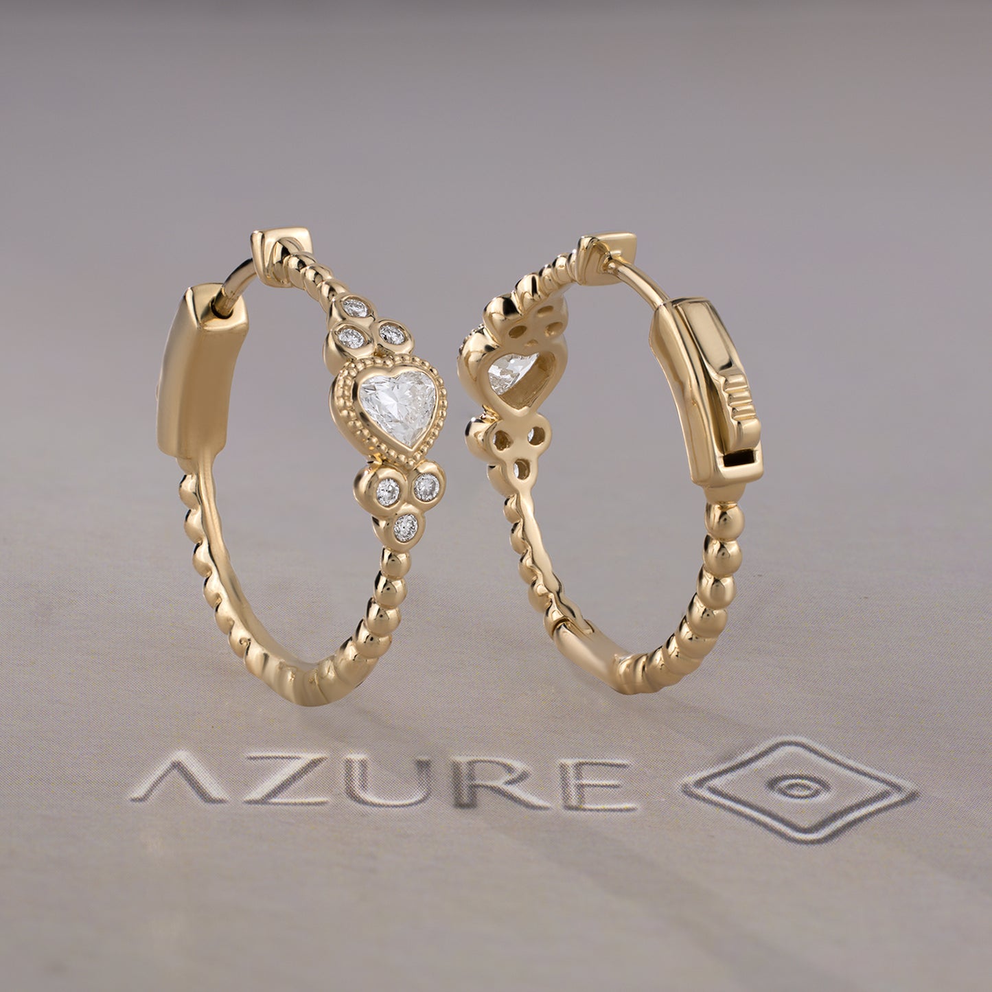 Heart & Round Diamond Earrings