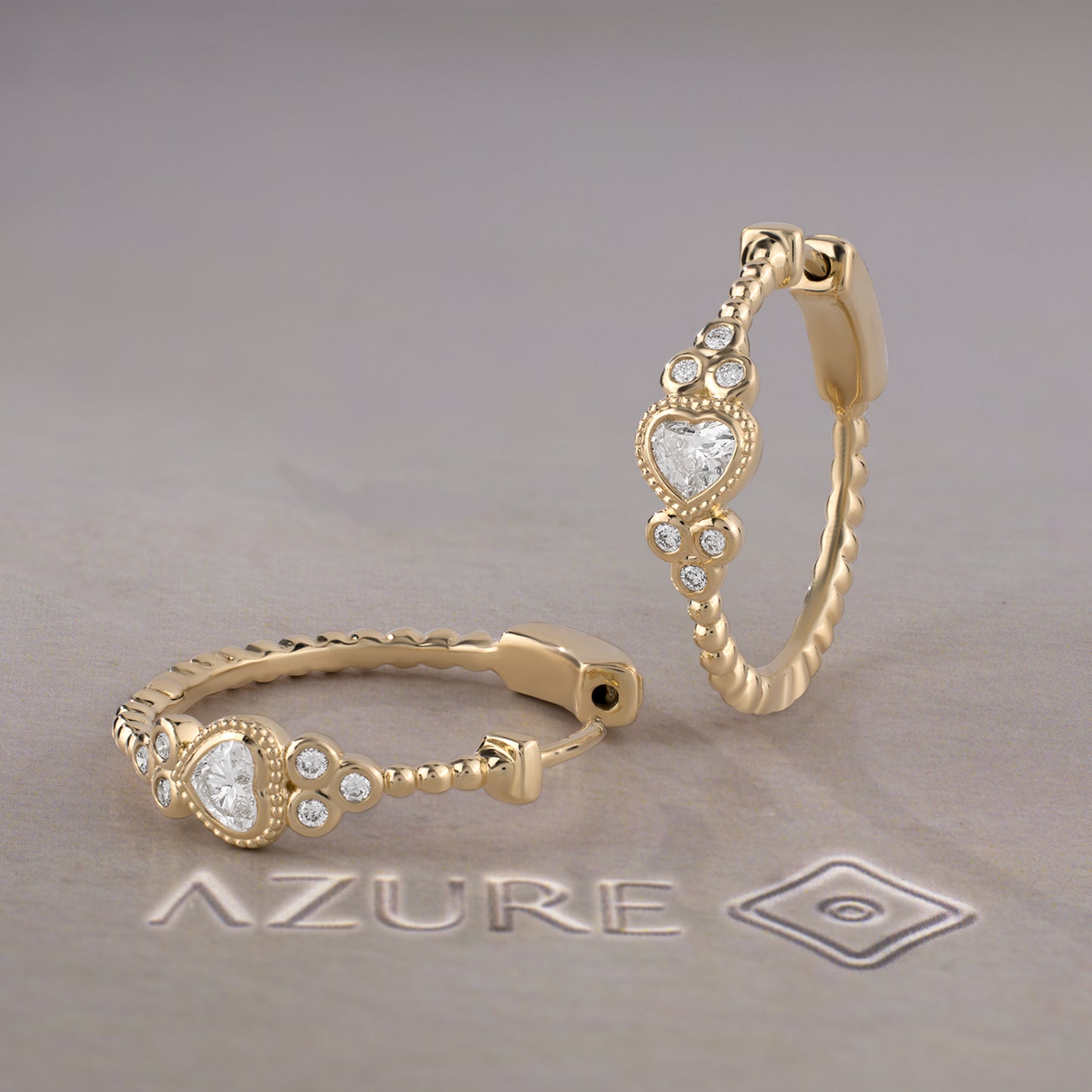 Heart & Round Diamond Earrings